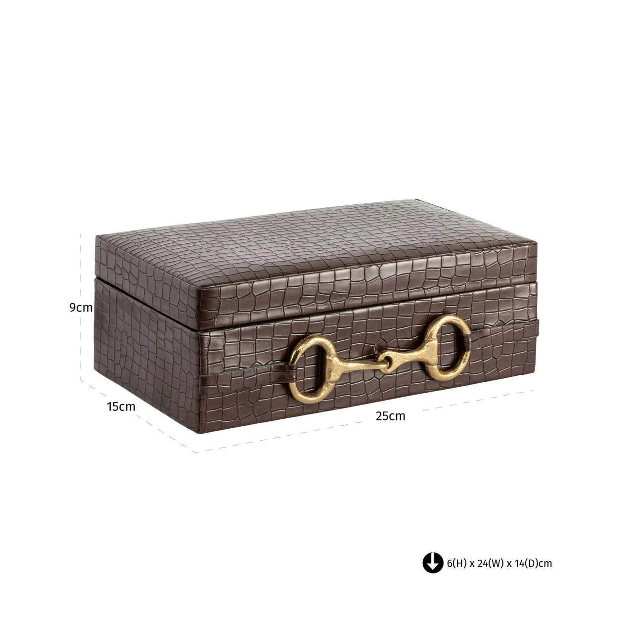 Richmond Interiors Rex Dark Brown Faux Leather Storage Box Large