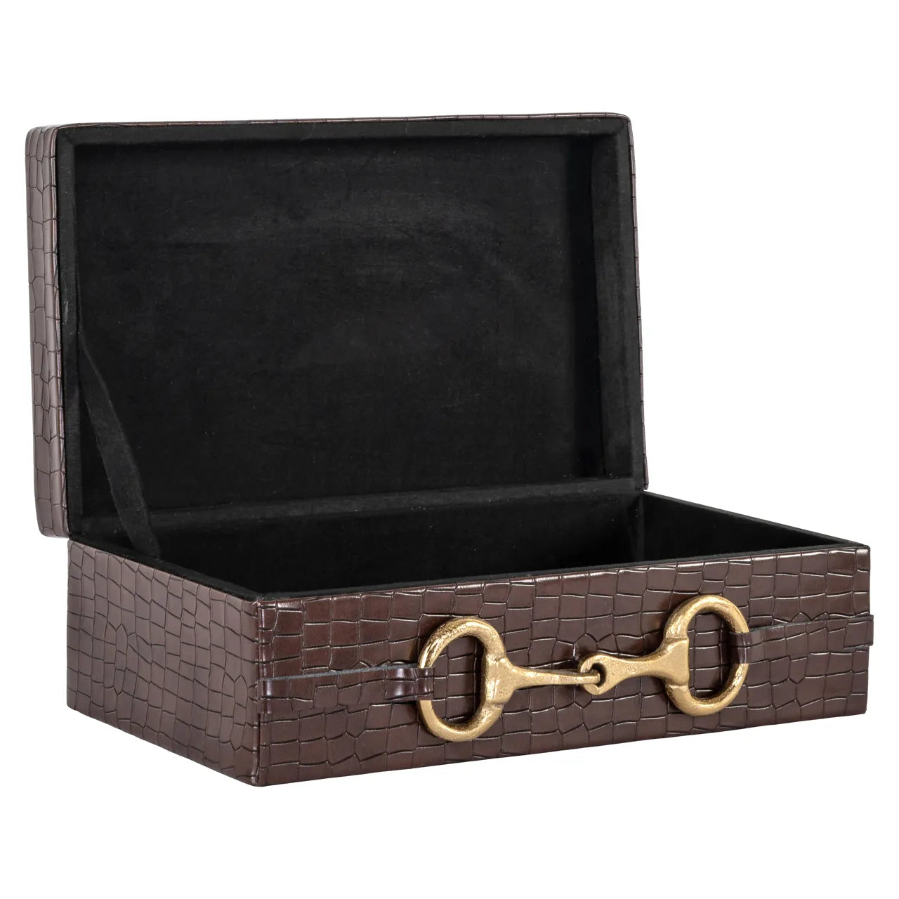 Richmond Interiors Rex Dark Brown Faux Leather Storage Box Large