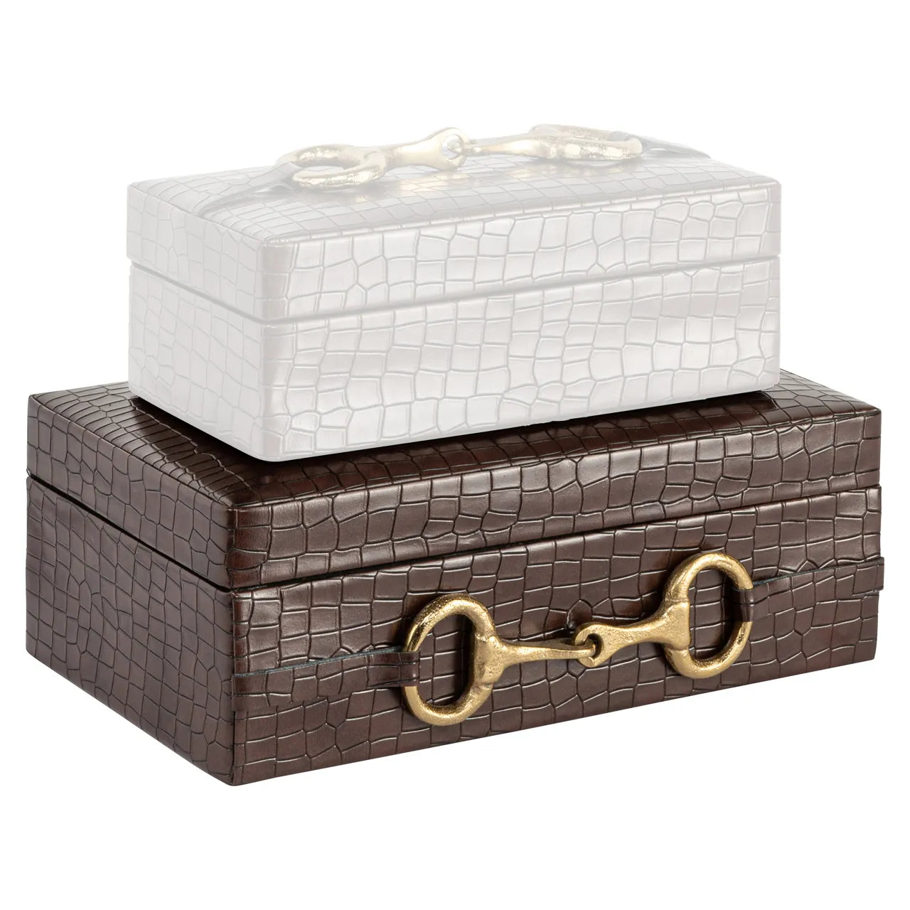 Richmond Interiors Rex Dark Brown Faux Leather Storage Box Large