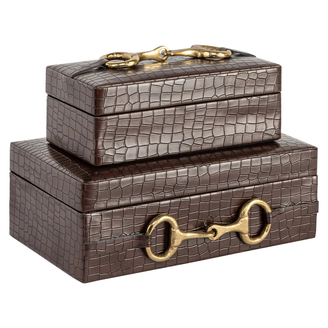 Richmond Interiors Rex Dark Brown Faux Leather Storage Box Large