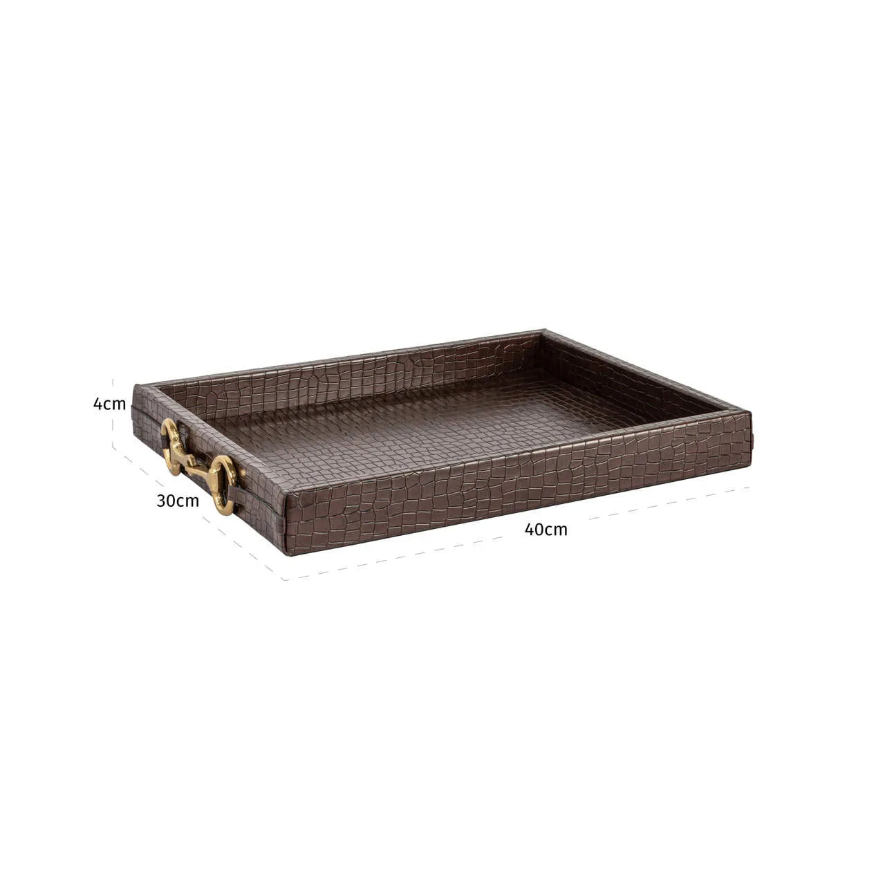 Richmond Interiors Banks Dark Brown Faux Leather Tray