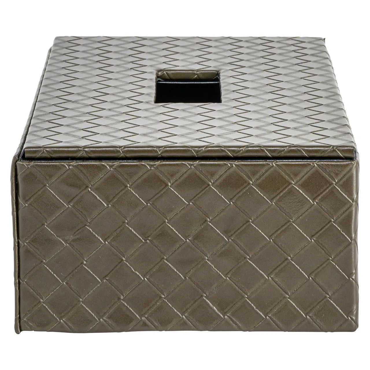Richmond Interiors Vex Olive Faux Leather Tissue Box