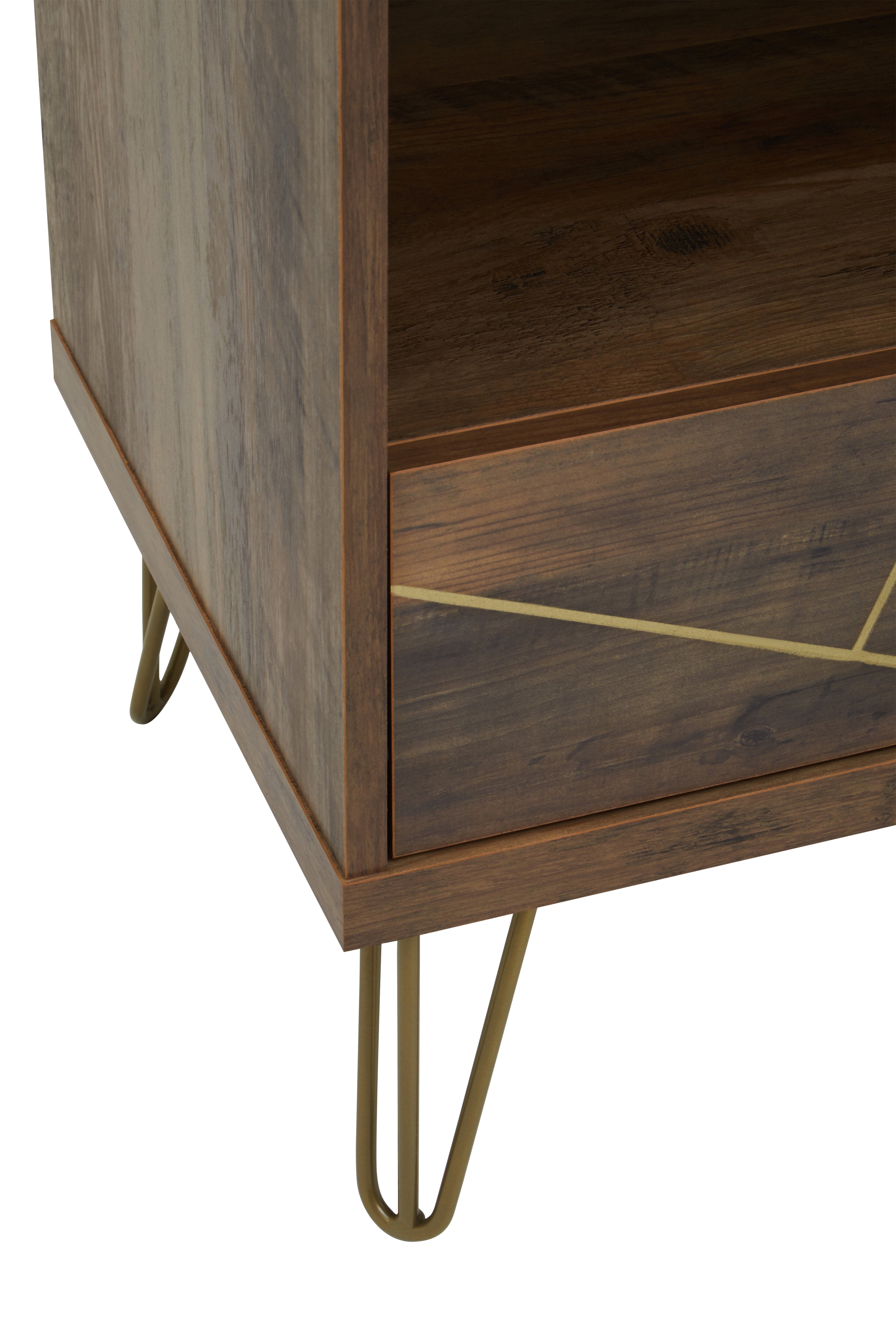 Ophelia Brown Wood & Gold Display Unit
