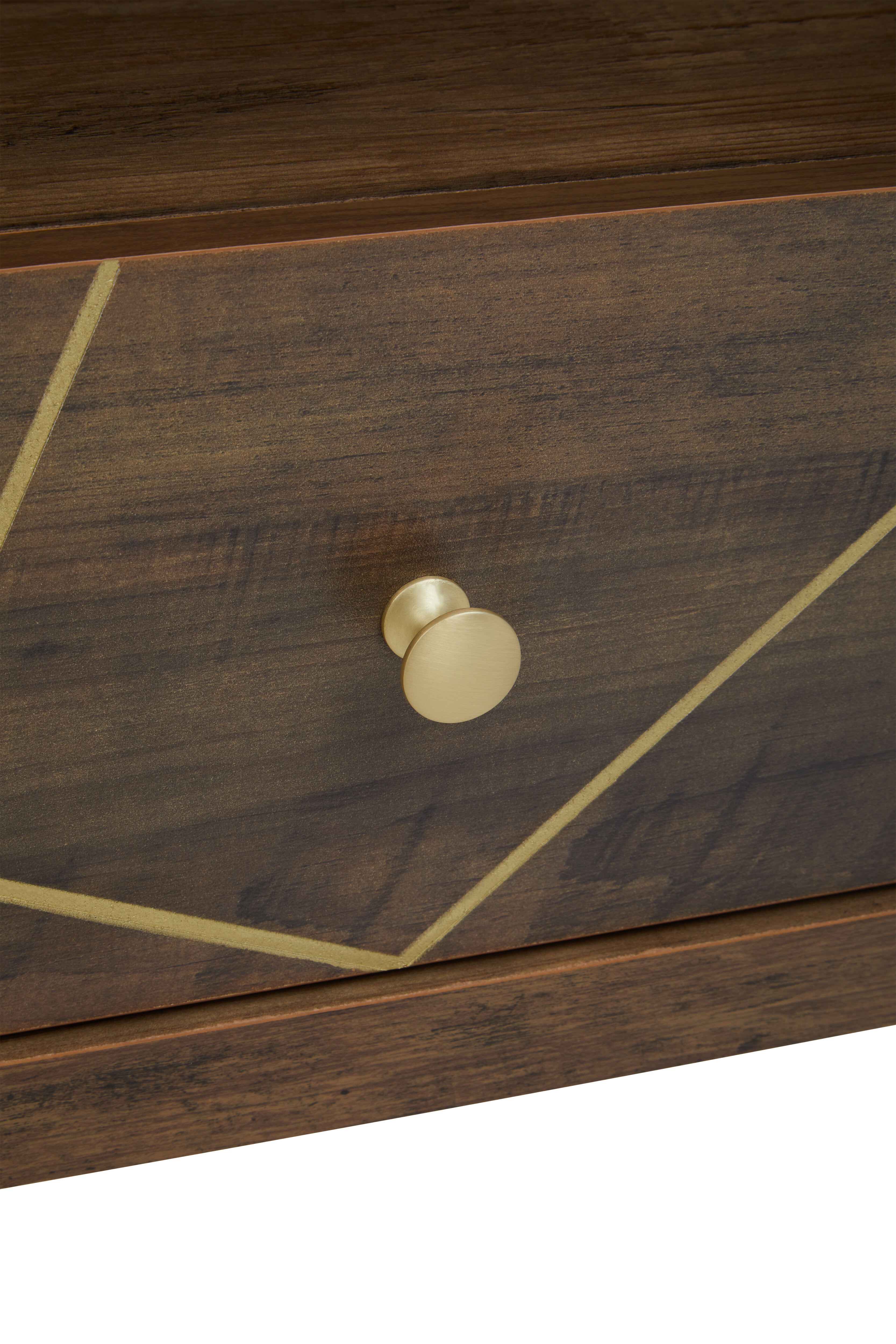 Ophelia Brown Wood & Gold Display Unit