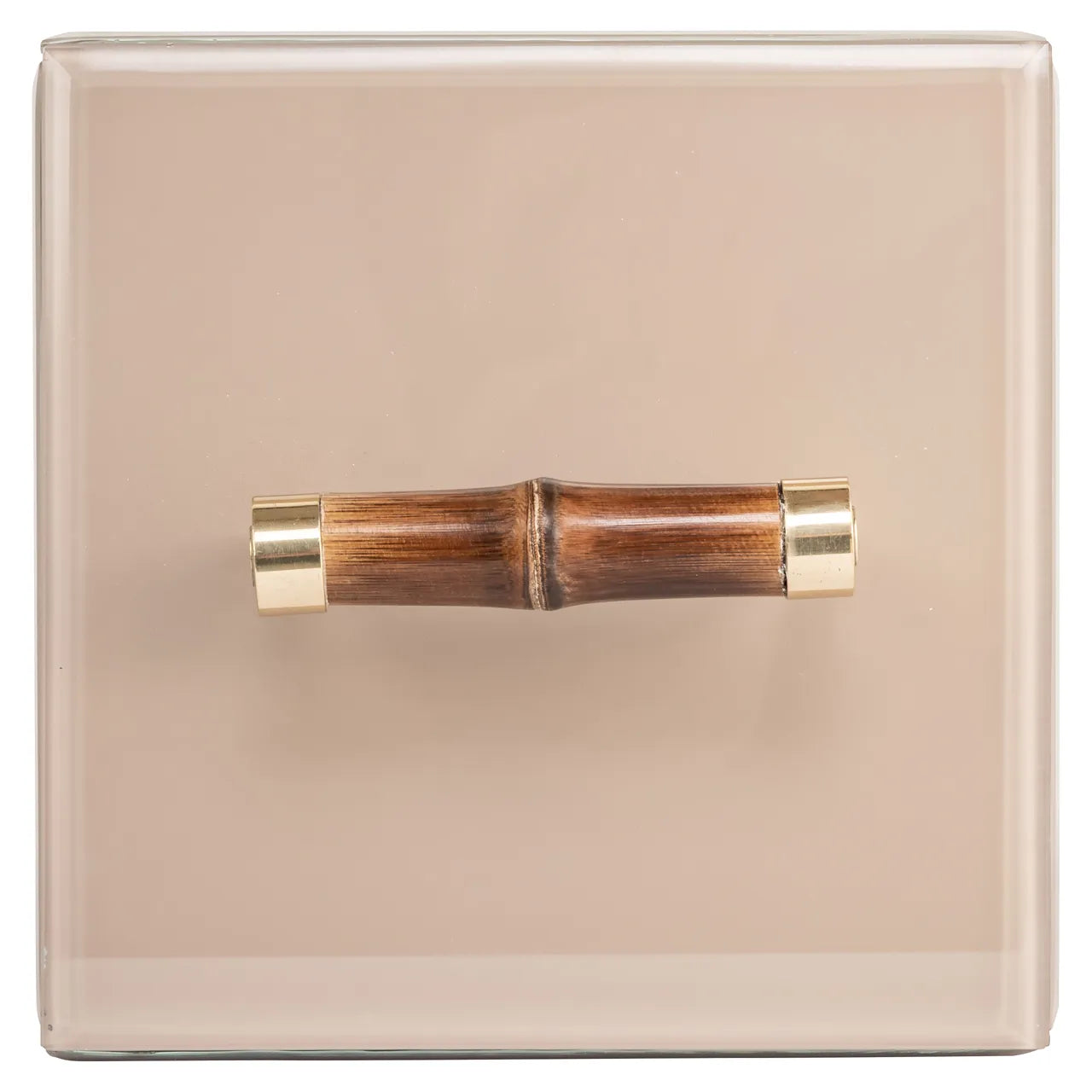 Richmond Interiors Jett Beige Glass & Brass Storage Box