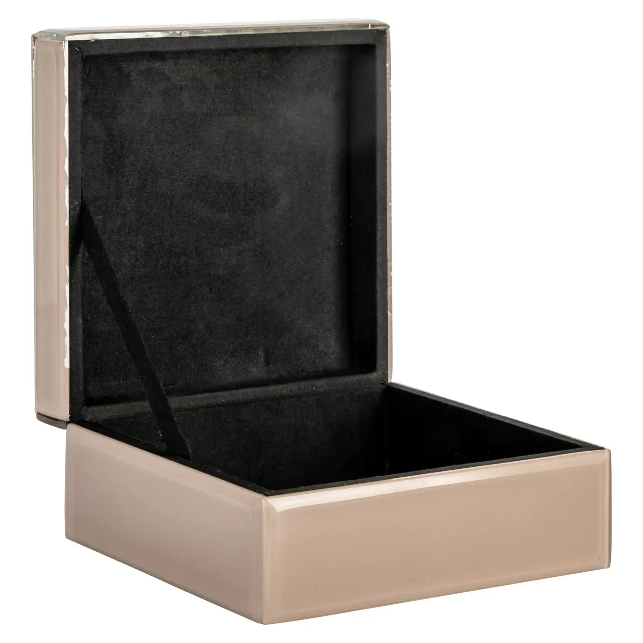 Richmond Interiors Jett Beige Glass & Brass Storage Box