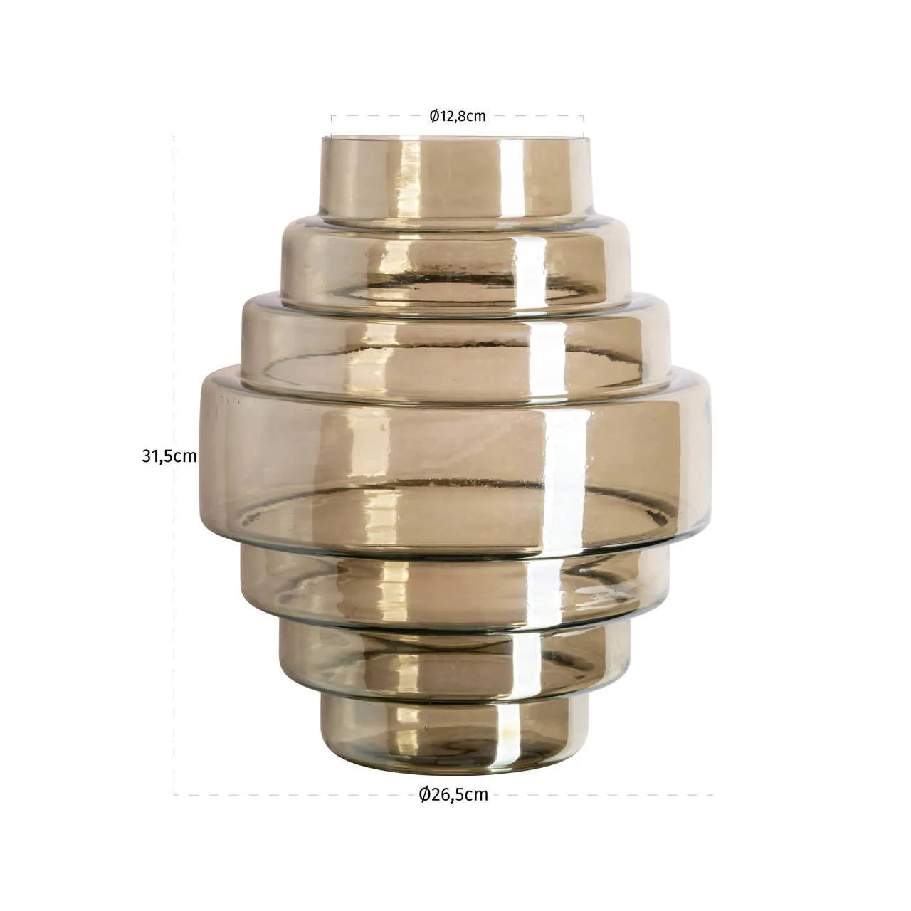 Richmond Interiors Liosa Smoke Glass Vase Large