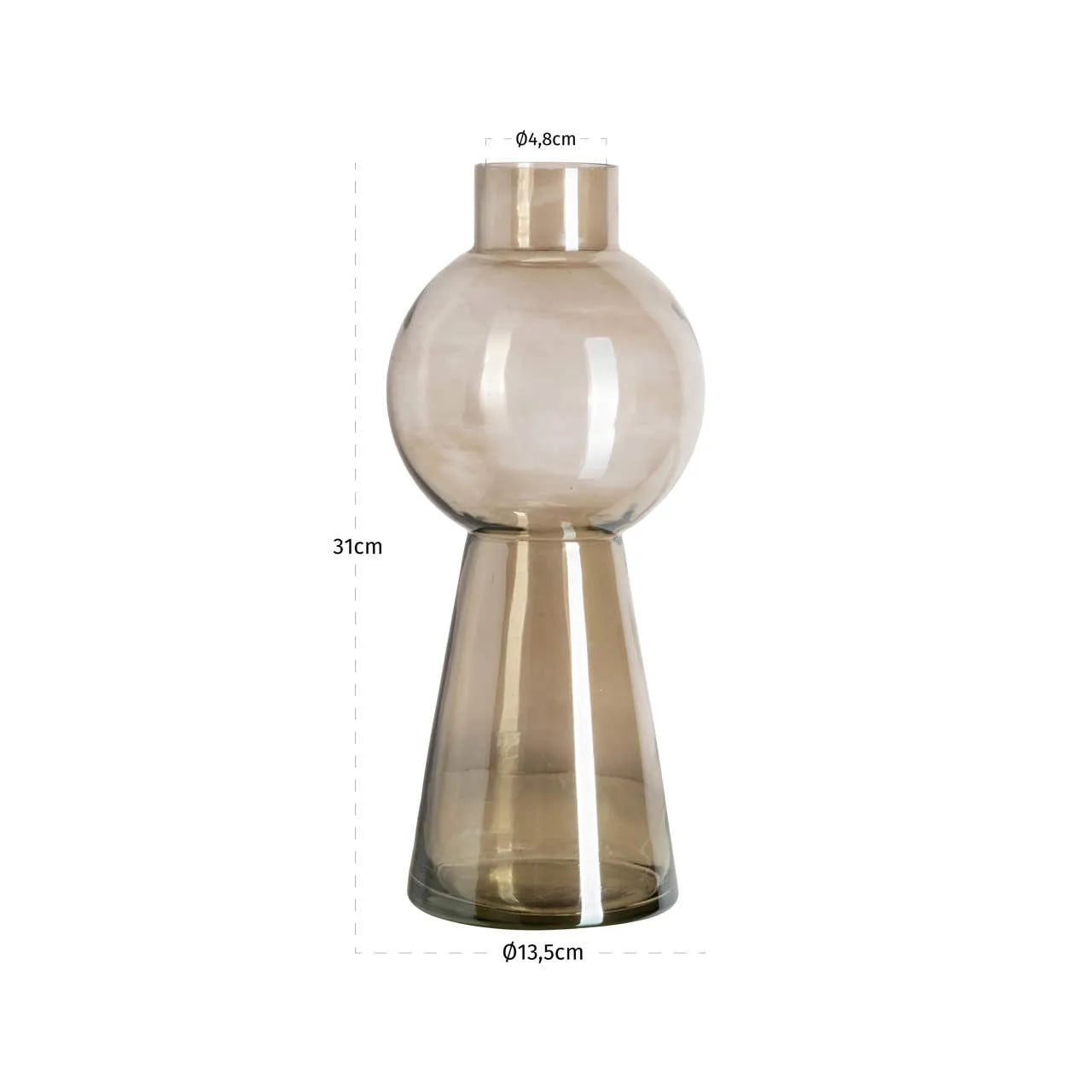 Richmond Interiors Sera Smoke Glass Vase Small