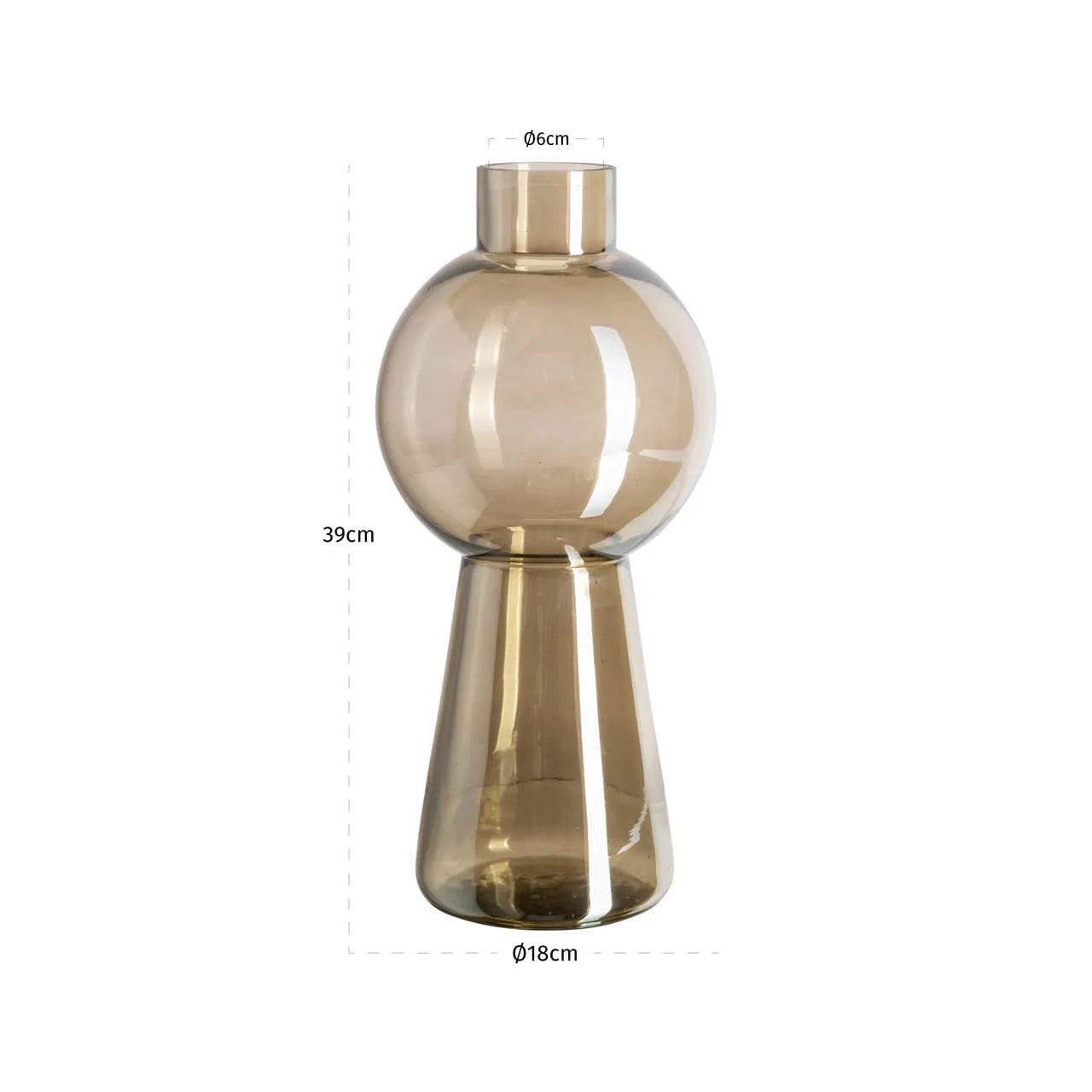 Richmond Interiors Sera Smoke Glass Vase Large