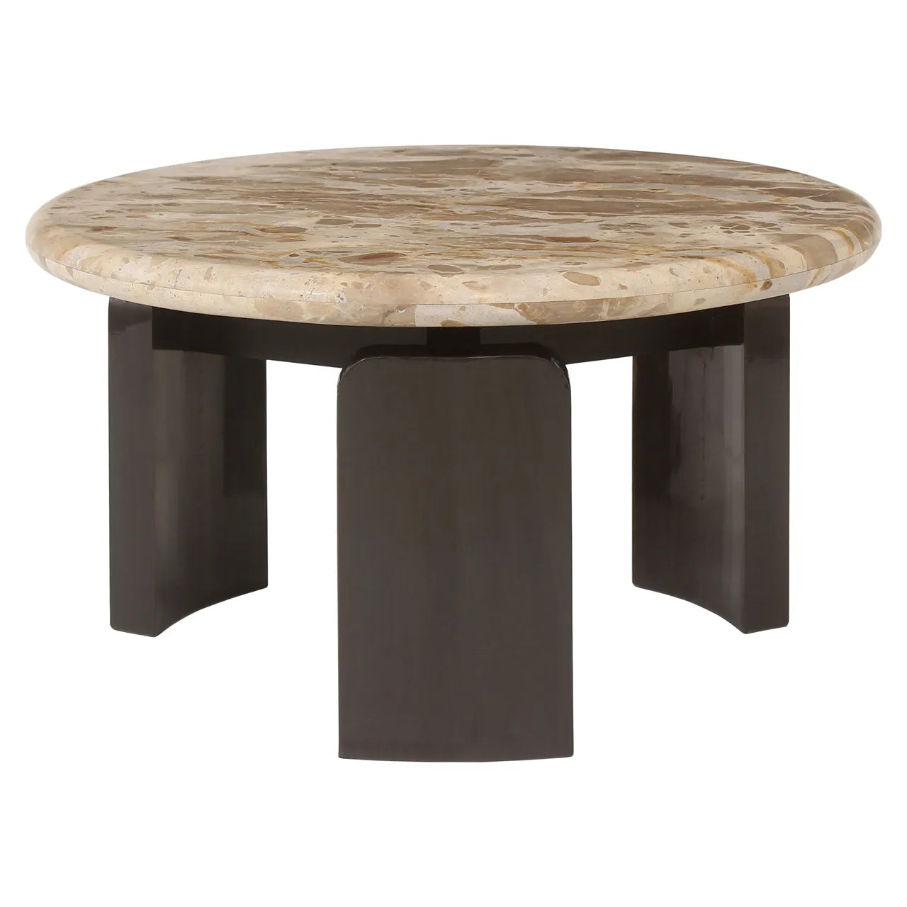 Richmond Interiors Set of 2 Bayonne Bronze Tendua Marble & Brass Coffee Tables