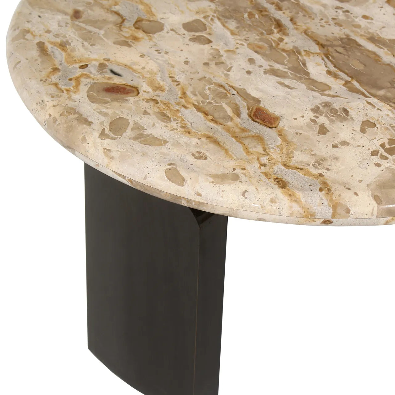 Richmond Interiors Set of 2 Bayonne Bronze Tendua Marble & Brass Coffee Tables