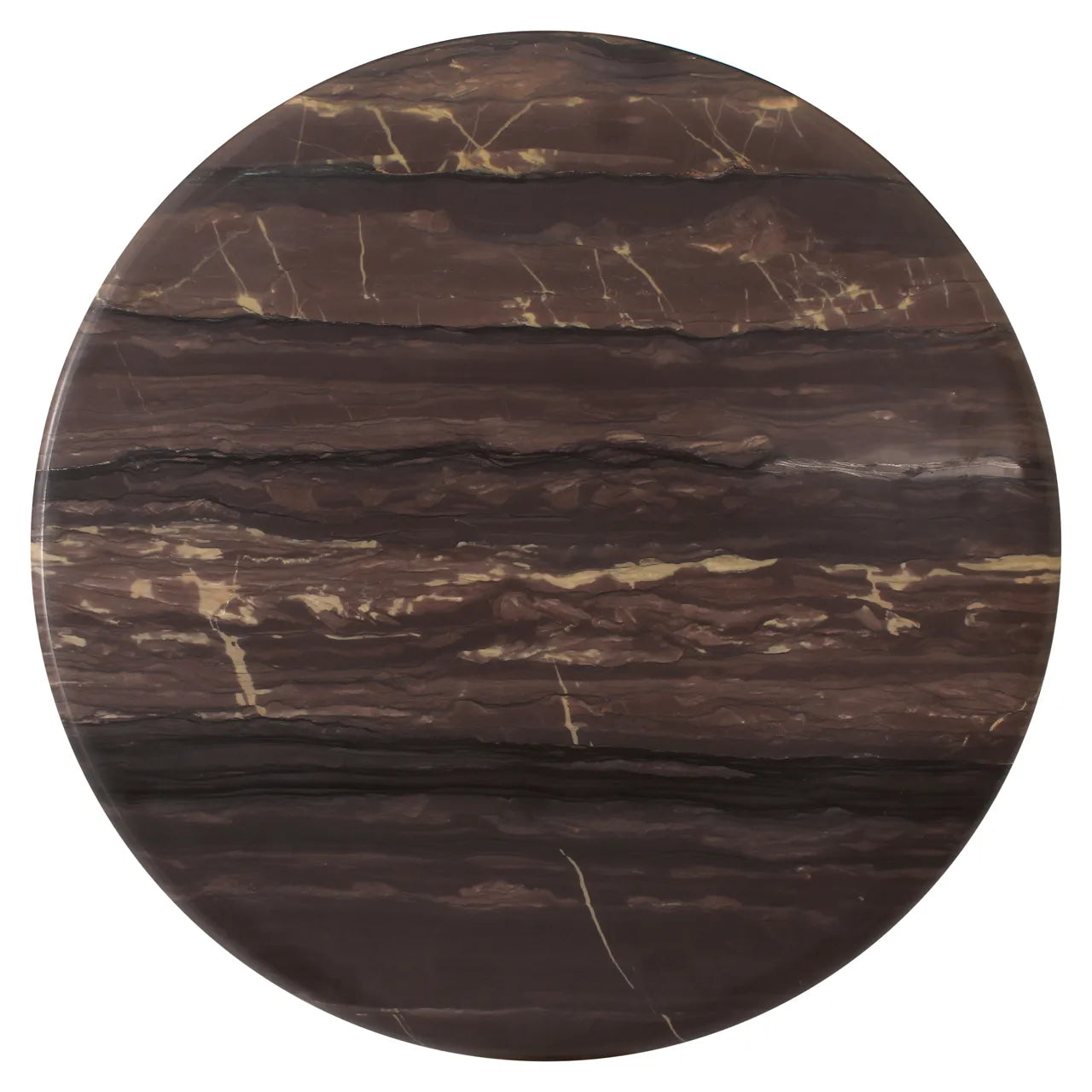 Richmond Interiors Set of 2 Menton Burgundy Wonder Katni Marble & Brass Coffee Tables