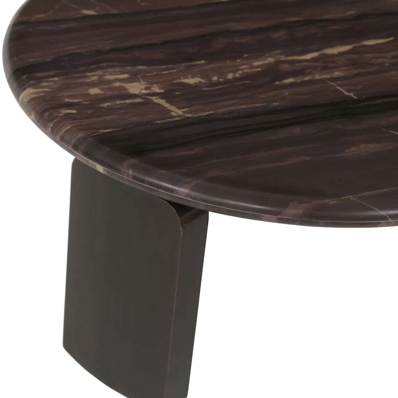 Richmond Interiors Set of 2 Menton Burgundy Wonder Katni Marble & Brass Coffee Tables