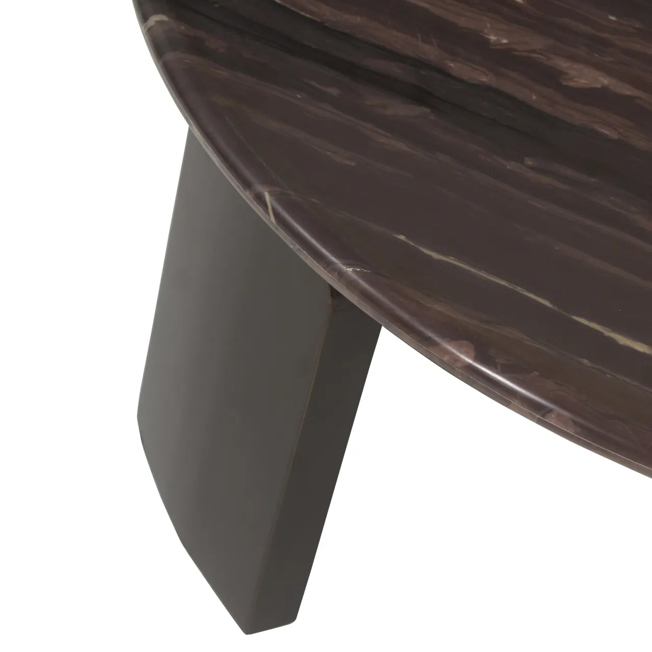 Richmond Interiors Set of 2 Menton Burgundy Wonder Katni Marble & Brass Coffee Tables