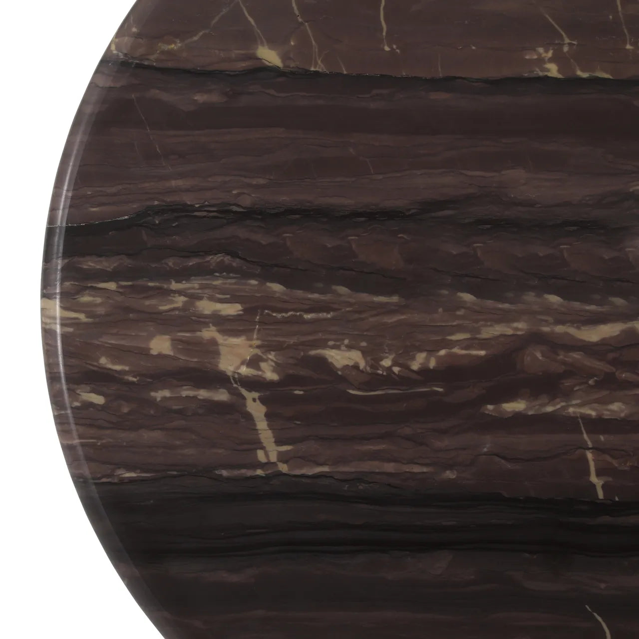 Richmond Interiors Set of 2 Menton Burgundy Wonder Katni Marble & Brass Coffee Tables