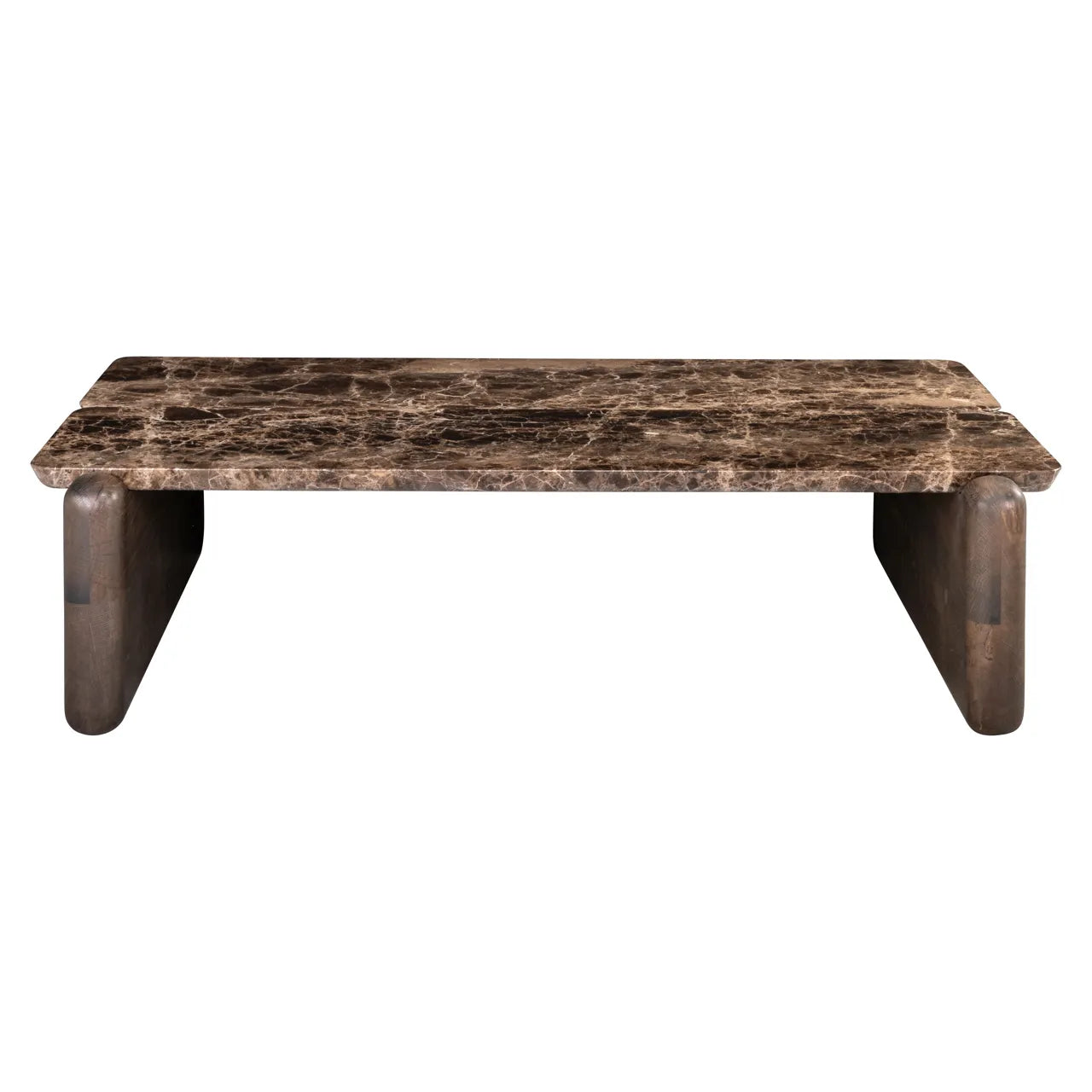 Richmond Interiors Lagrasse Dark Brown Emperador Marble & Oak Coffee Table