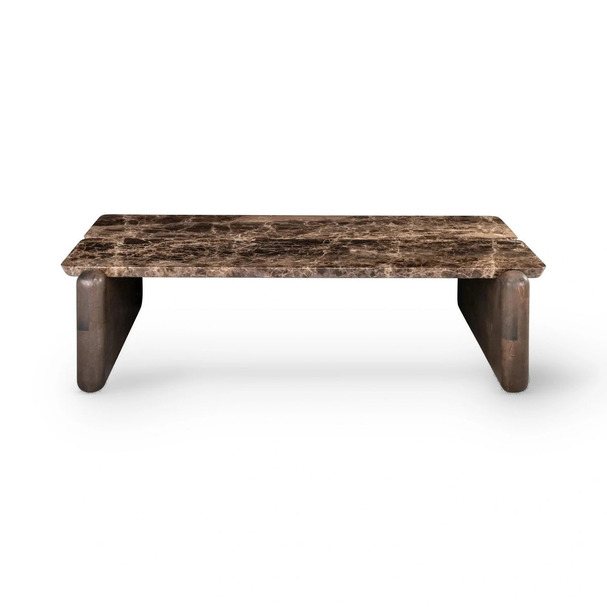 Richmond Interiors Lagrasse Dark Brown Emperador Marble & Oak Coffee Table
