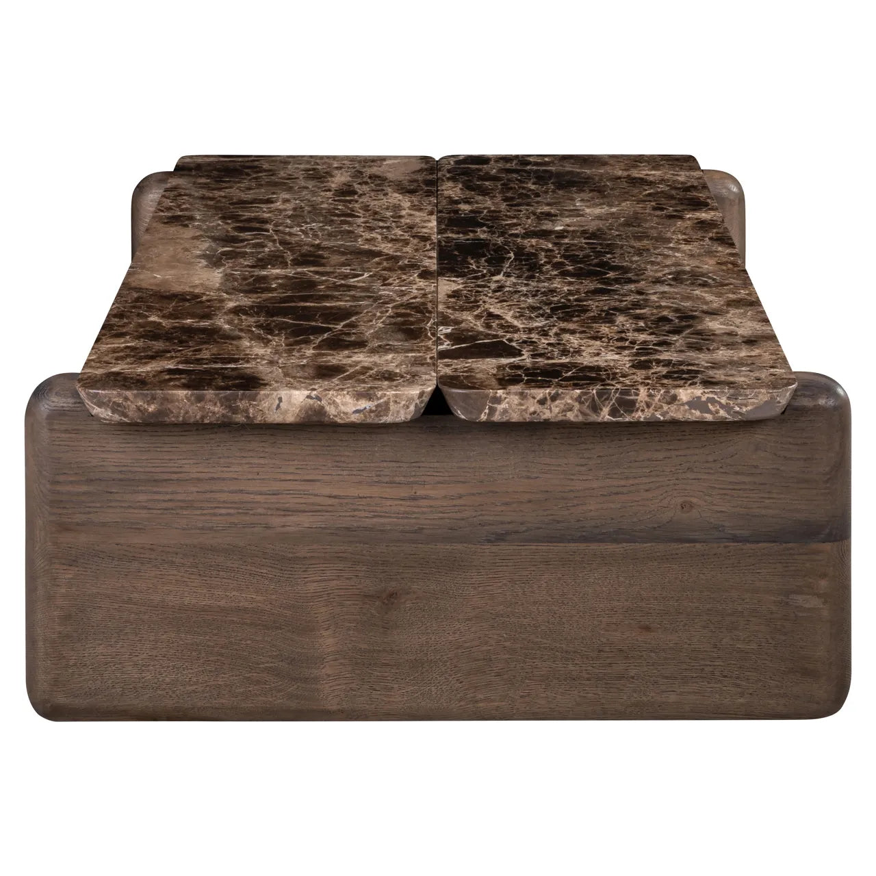 Richmond Interiors Lagrasse Dark Brown Emperador Marble & Oak Coffee Table
