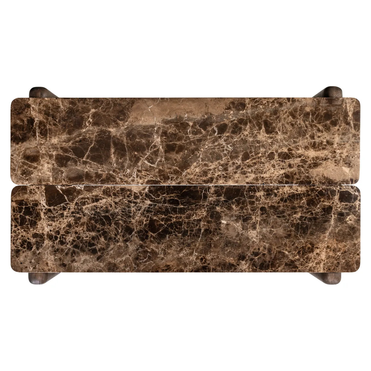 Richmond Interiors Lagrasse Dark Brown Emperador Marble & Oak Coffee Table