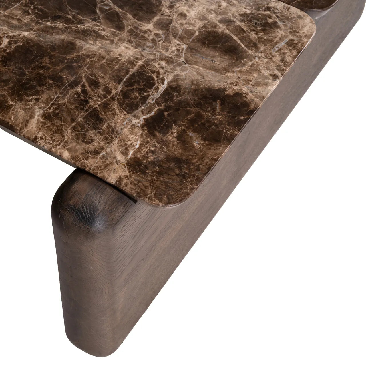 Richmond Interiors Lagrasse Dark Brown Emperador Marble & Oak Coffee Table