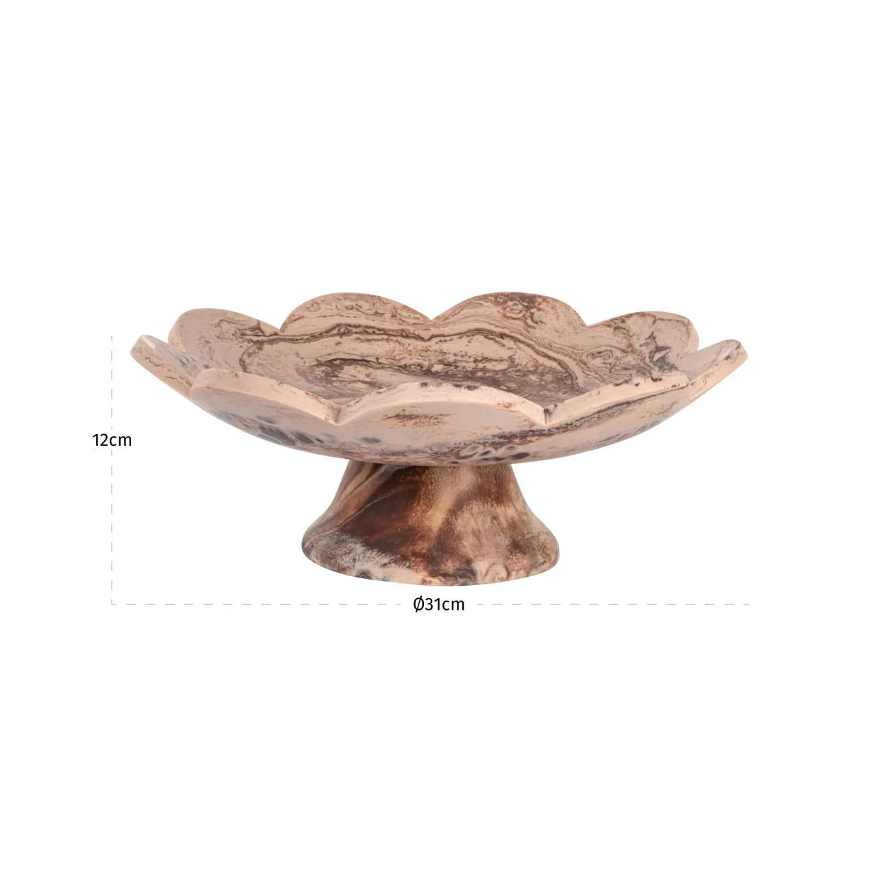 Richmond Interiors Peony Chocolate Brown Resin Bowl