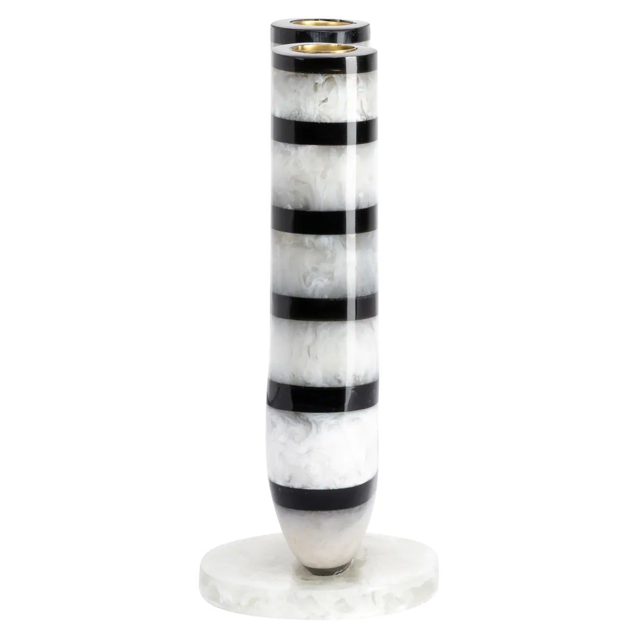 Richmond Interiors River Black/White Resin Candle Holder