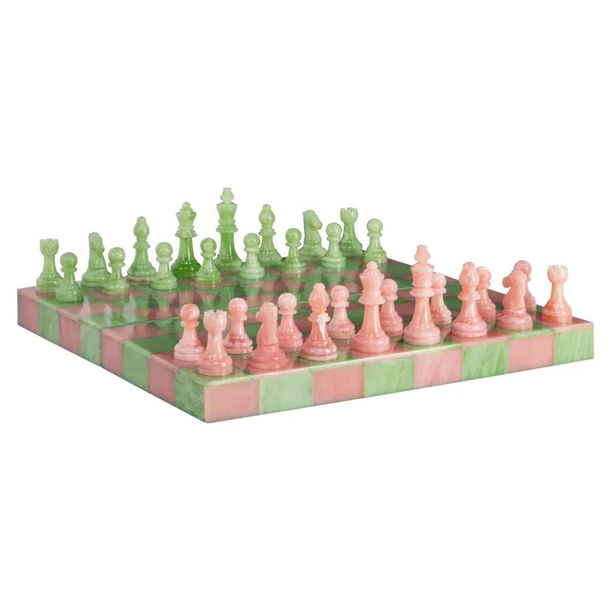 Richmond Interiors Azalea Pink/Green Resin Decorative Chessboard