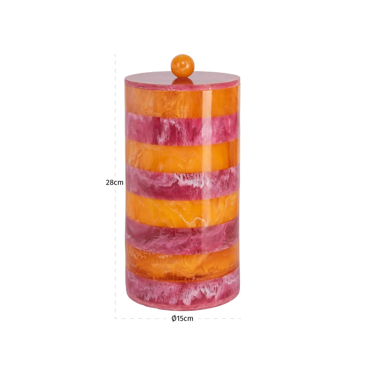 Richmond Interiors Lilybelle Pink/Orange Resin Storage Jar Large