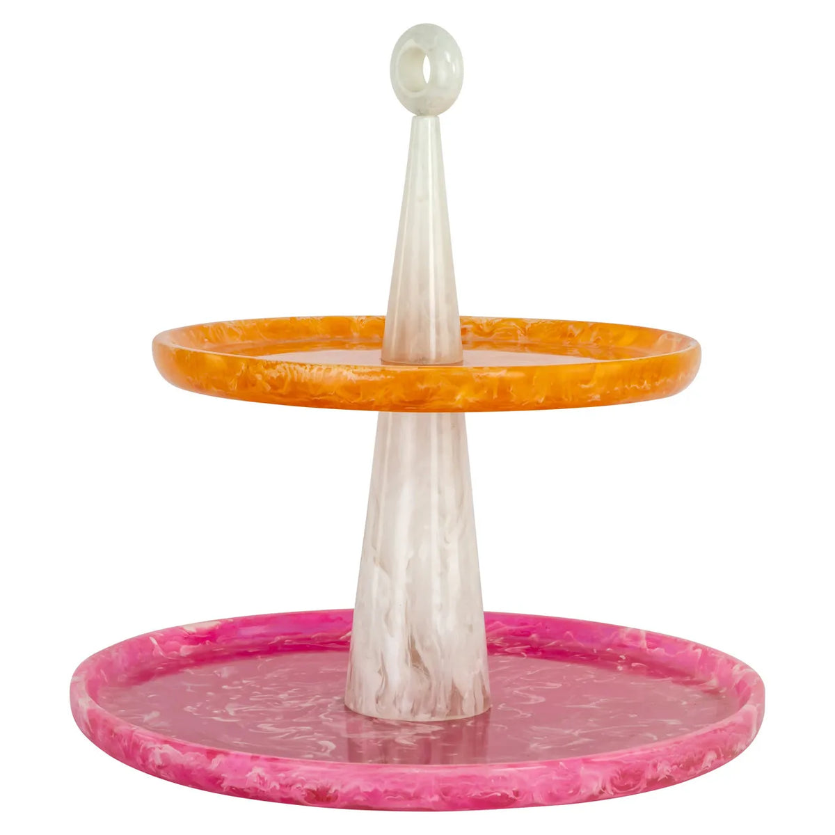 Richmond Interiors Posy Pink/Orange Resin Cake Stand
