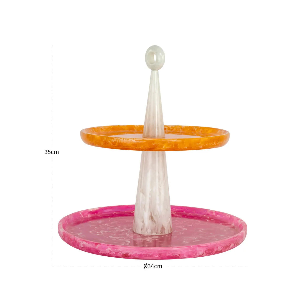 Richmond Interiors Posy Pink/Orange Resin Cake Stand