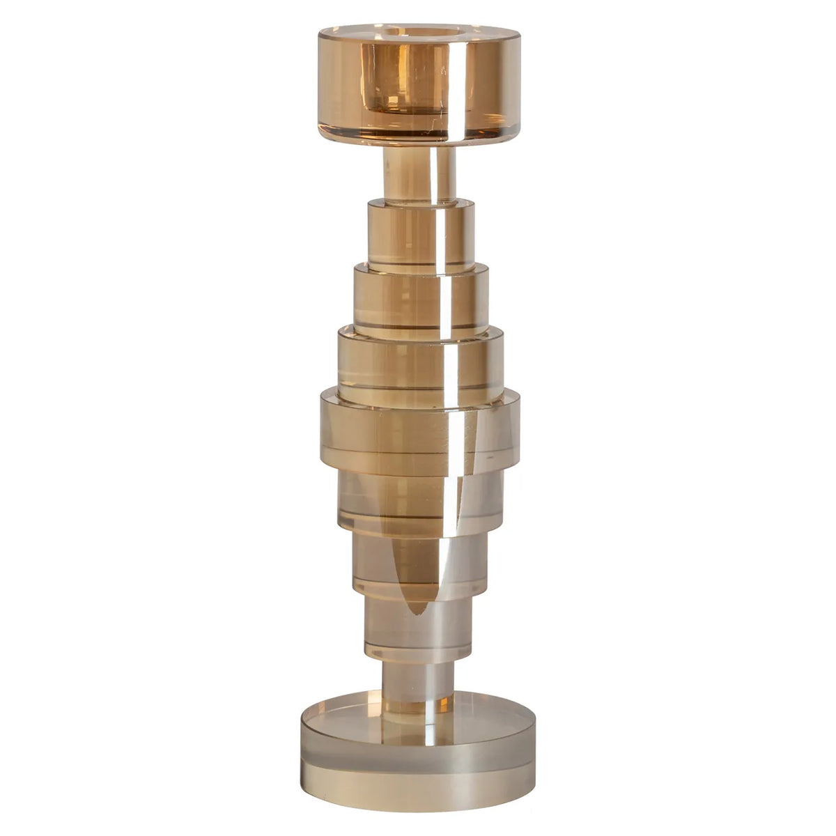 Richmond Interiors Bryn Champagne Gold Glass Candle Holder Small