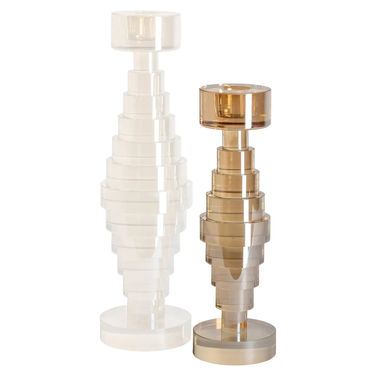 Richmond Interiors Bryn Champagne Gold Glass Candle Holder Small