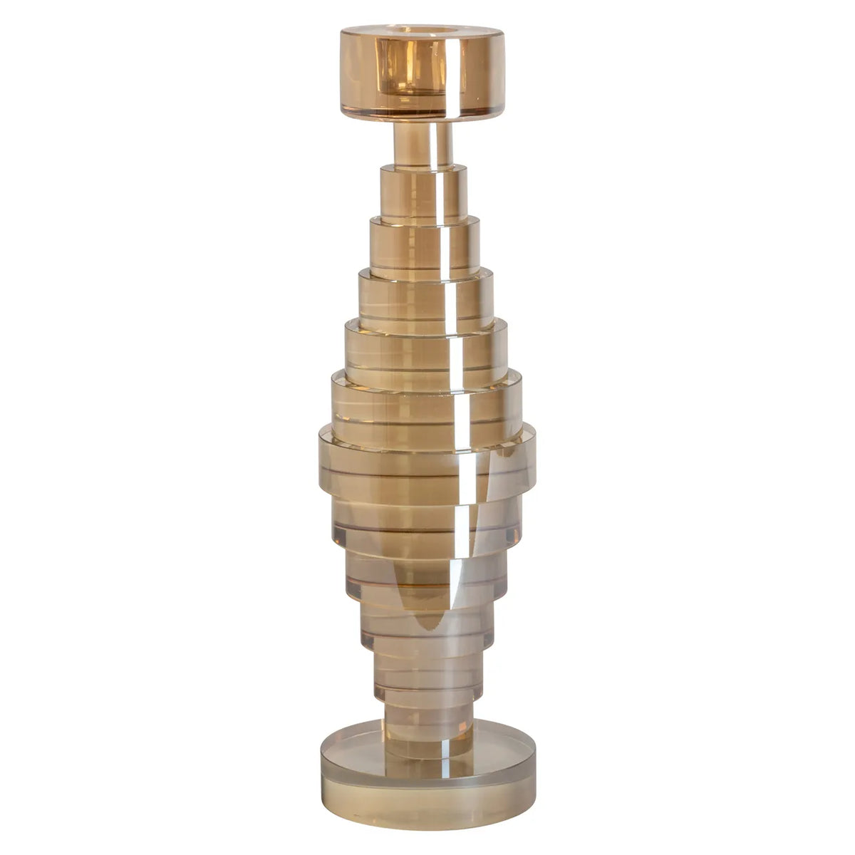 Richmond Interiors Bryn Champagne Gold Glass Candle Holder Large