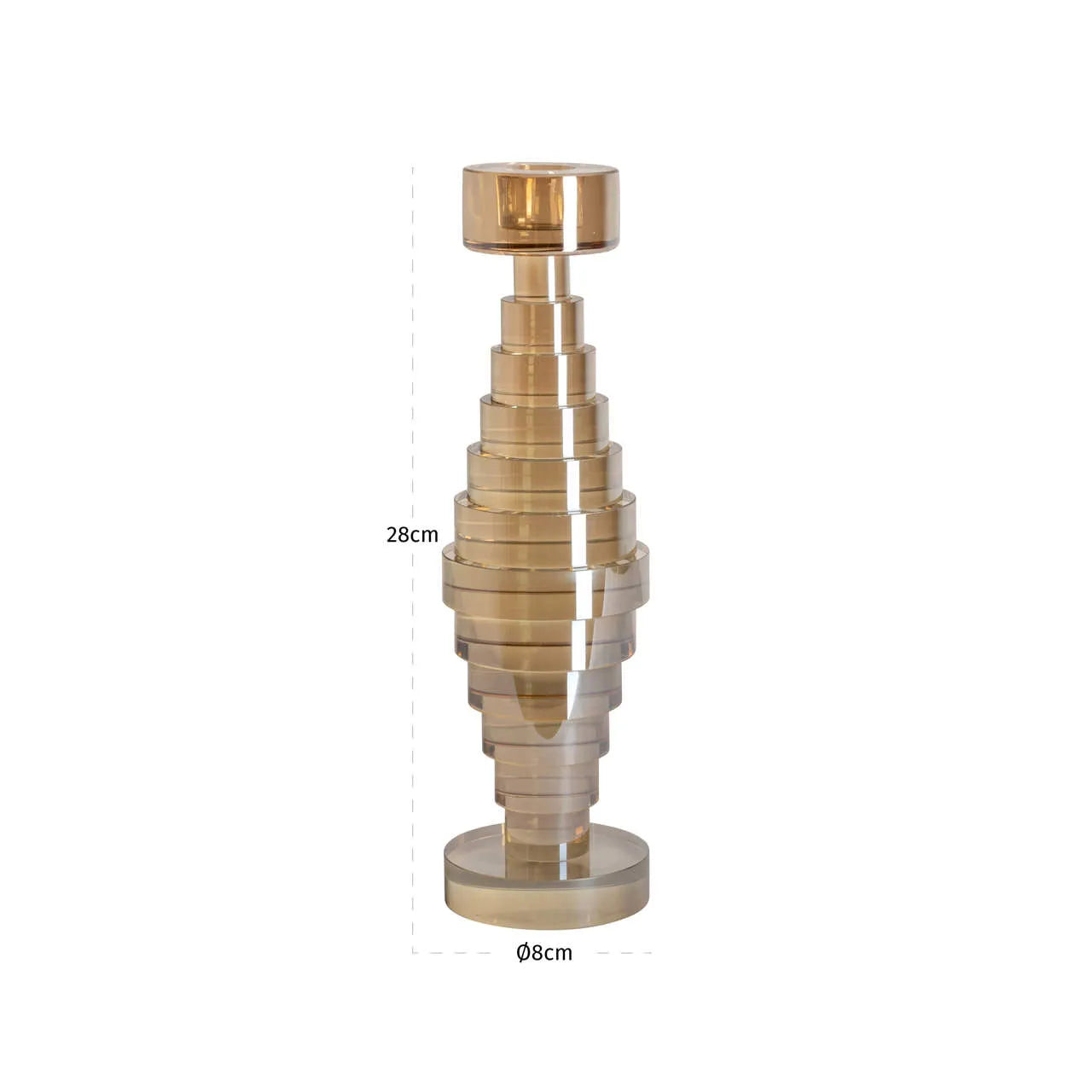 Richmond Interiors Bryn Champagne Gold Glass Candle Holder Large