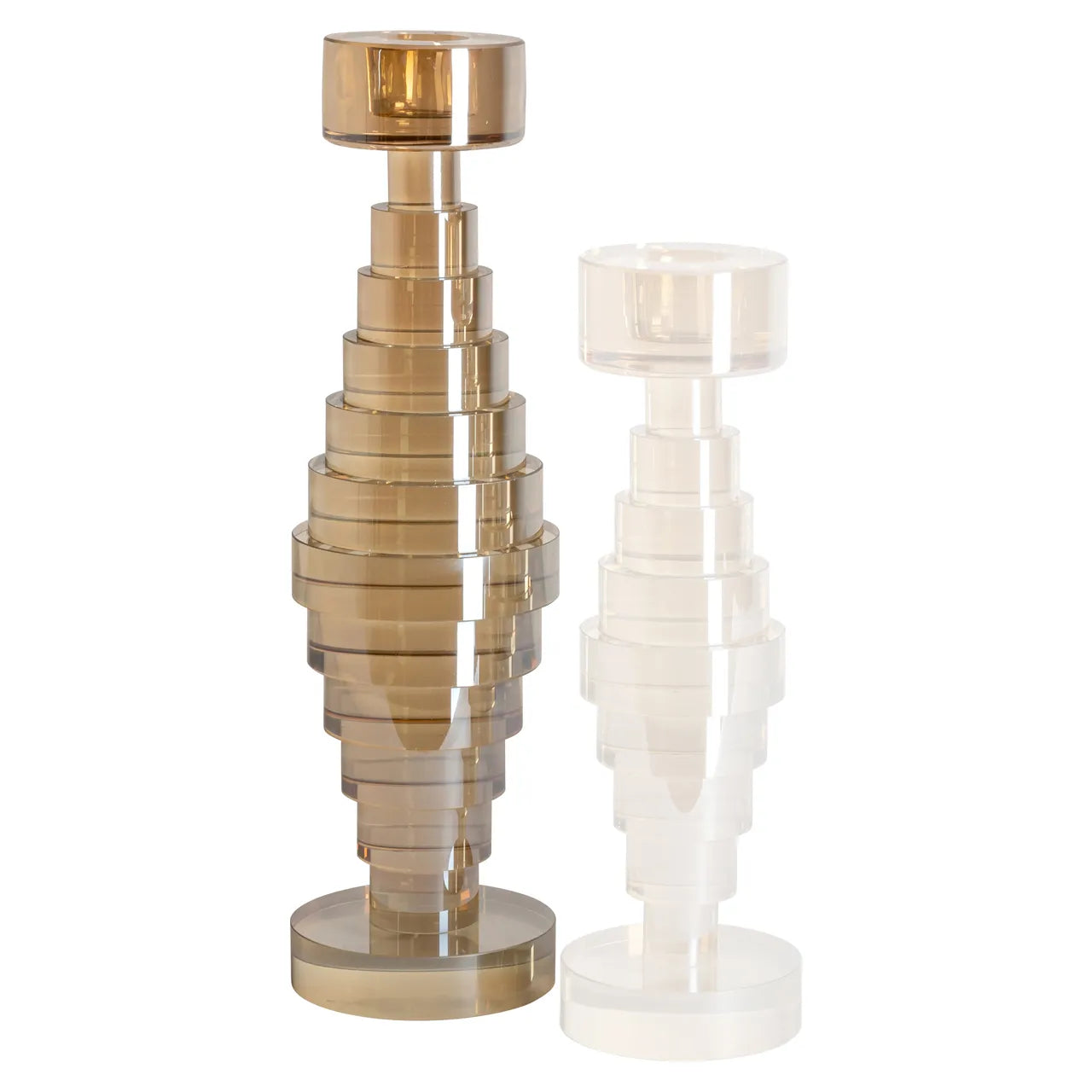 Richmond Interiors Bryn Champagne Gold Glass Candle Holder Large