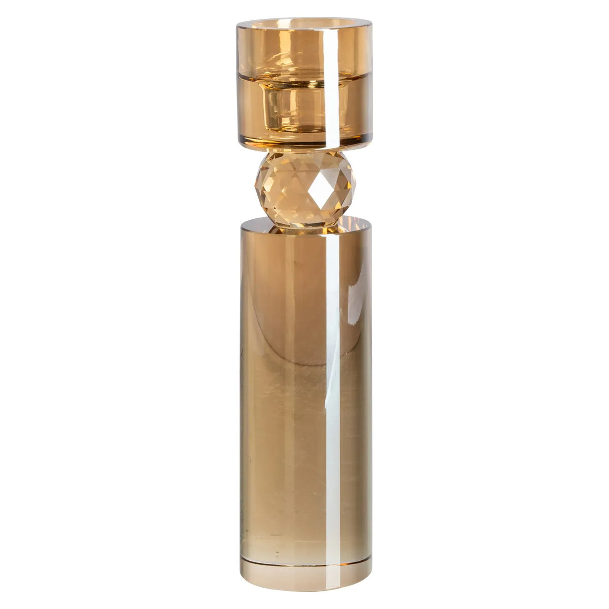 Richmond Interiors Piper Champagne Gold Glass Candle Holder Small