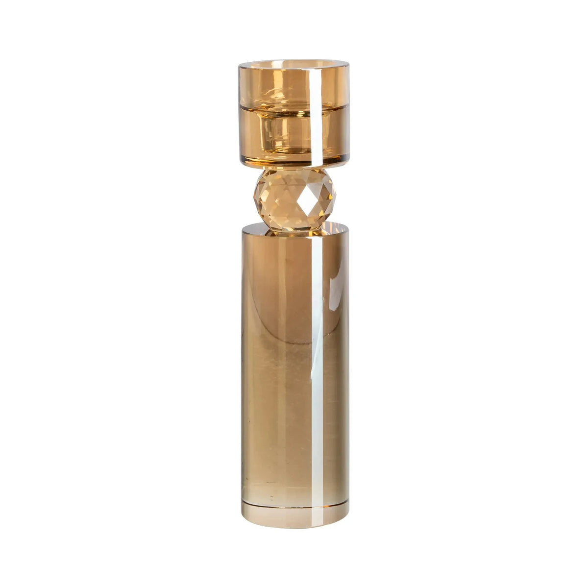Richmond Interiors Piper Champagne Gold Glass Candle Holder Small