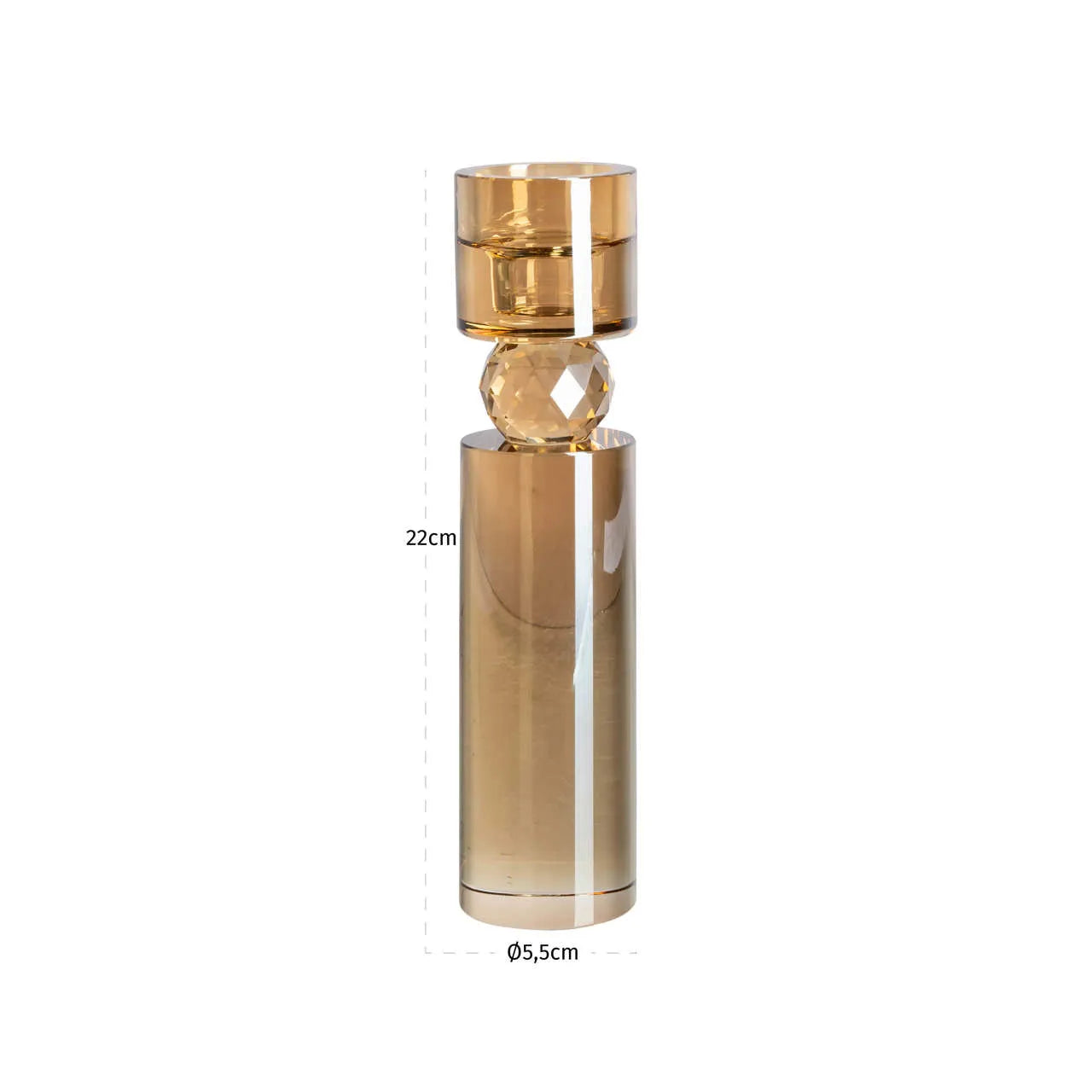 Richmond Interiors Piper Champagne Gold Glass Candle Holder Small