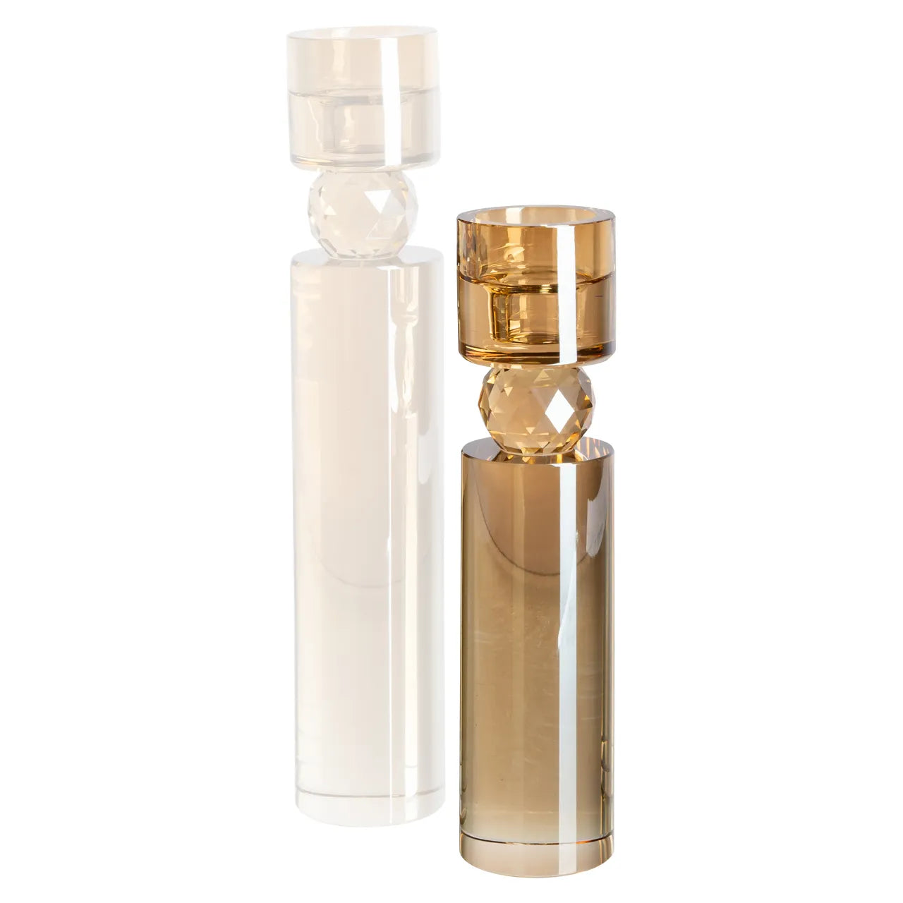 Richmond Interiors Piper Champagne Gold Glass Candle Holder Small