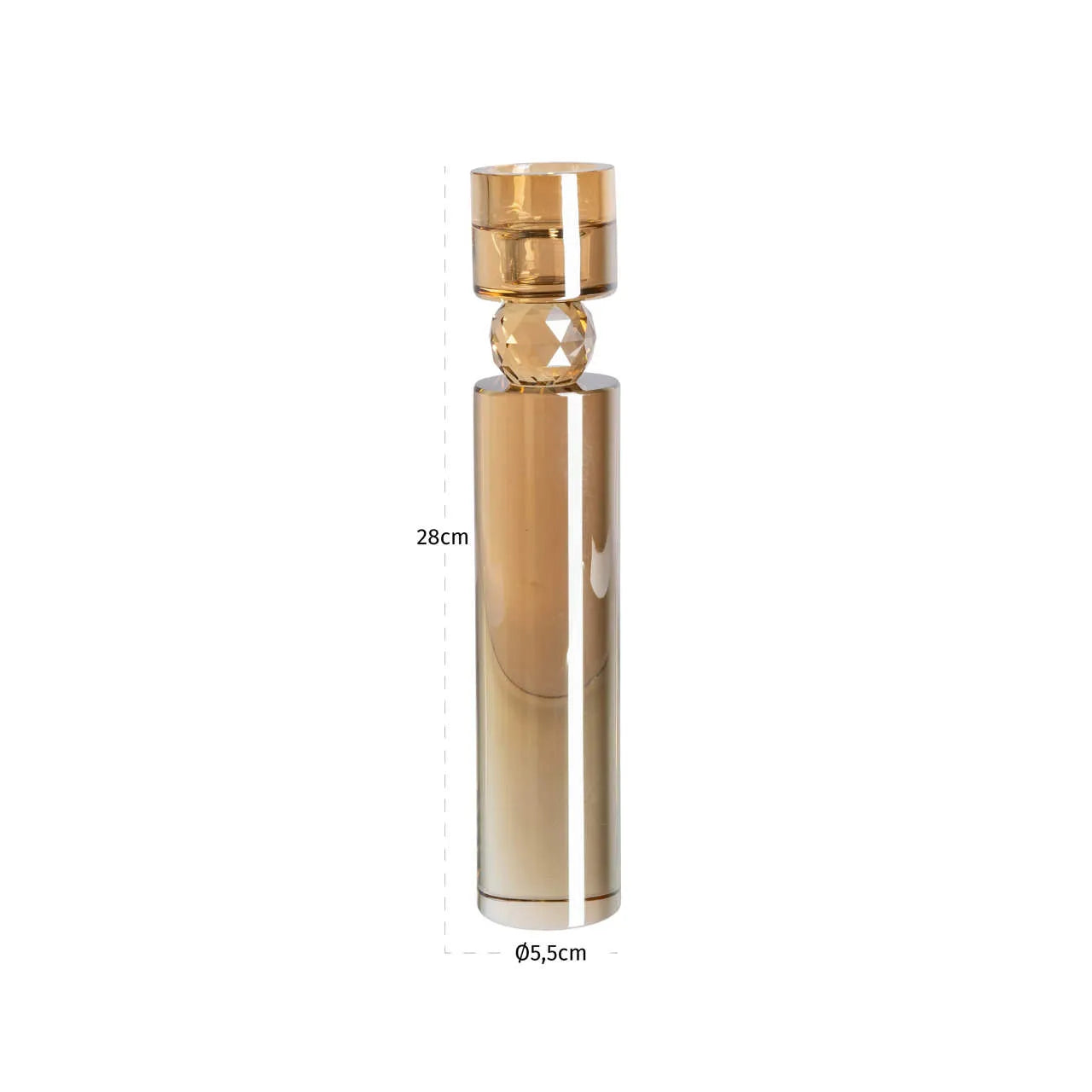 Richmond Interiors Piper Champagne Gold Glass Candle Holder Large