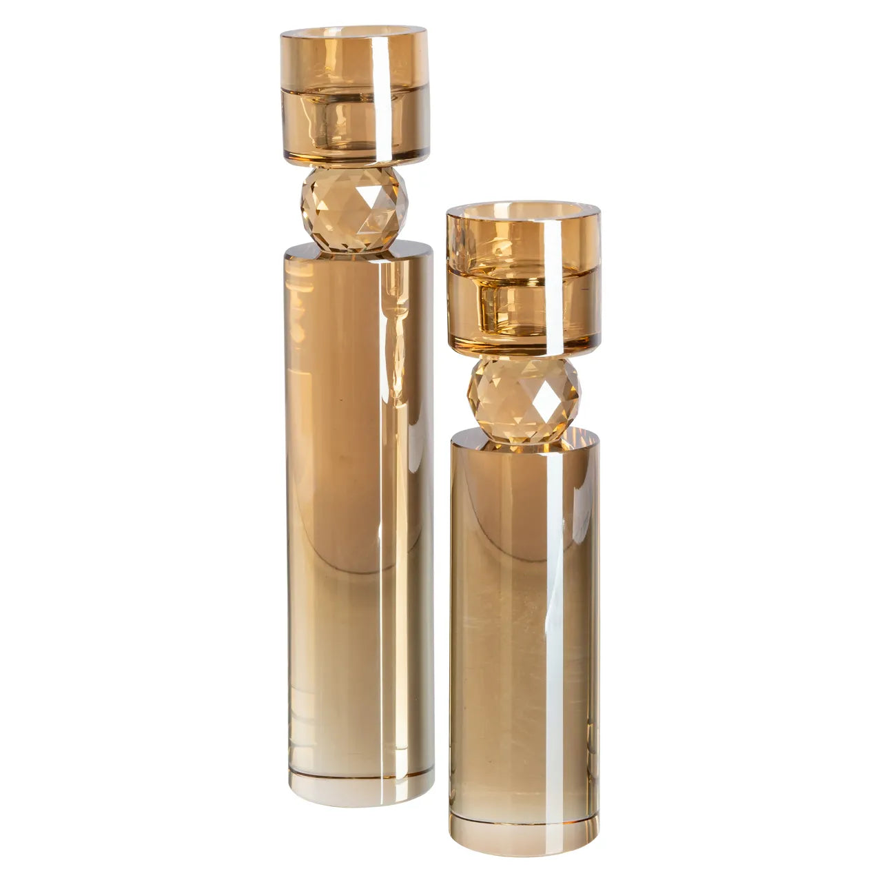 Richmond Interiors Piper Champagne Gold Glass Candle Holder Large