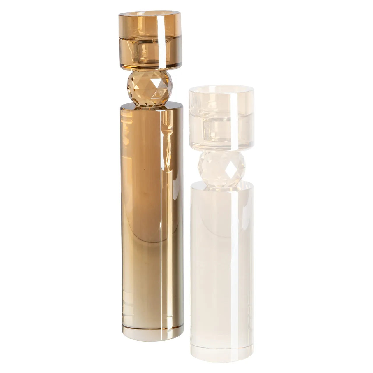 Richmond Interiors Piper Champagne Gold Glass Candle Holder Large