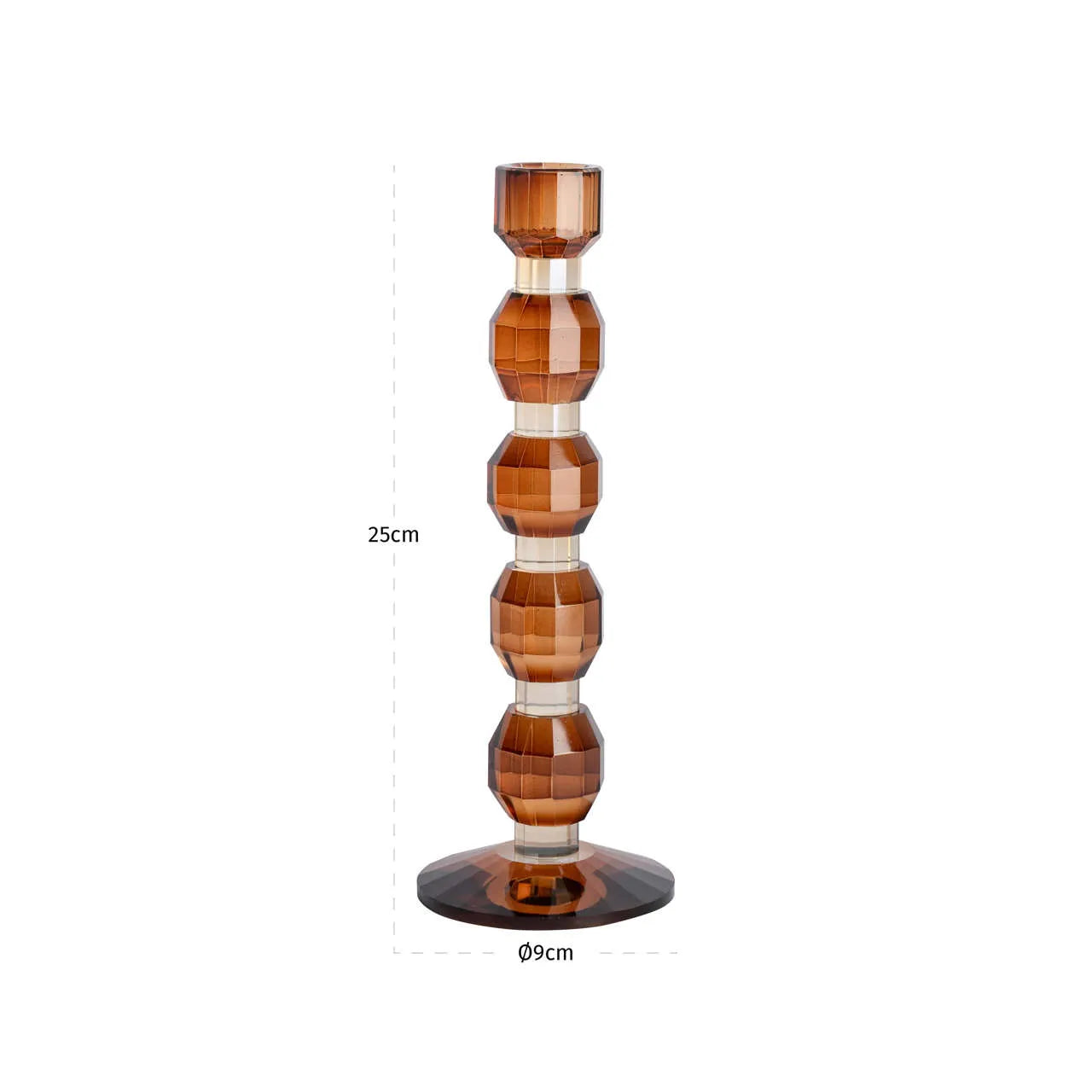 Richmond Interiors Lowan Brown Glass Candle Holder Small