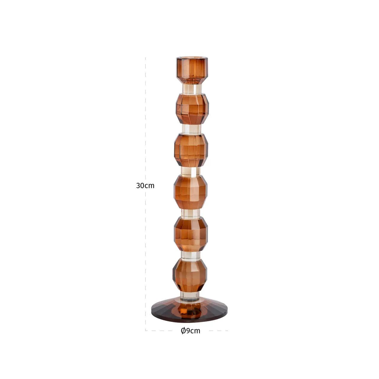 Richmond Interiors Lowan Brown Glass Candle Holder Large