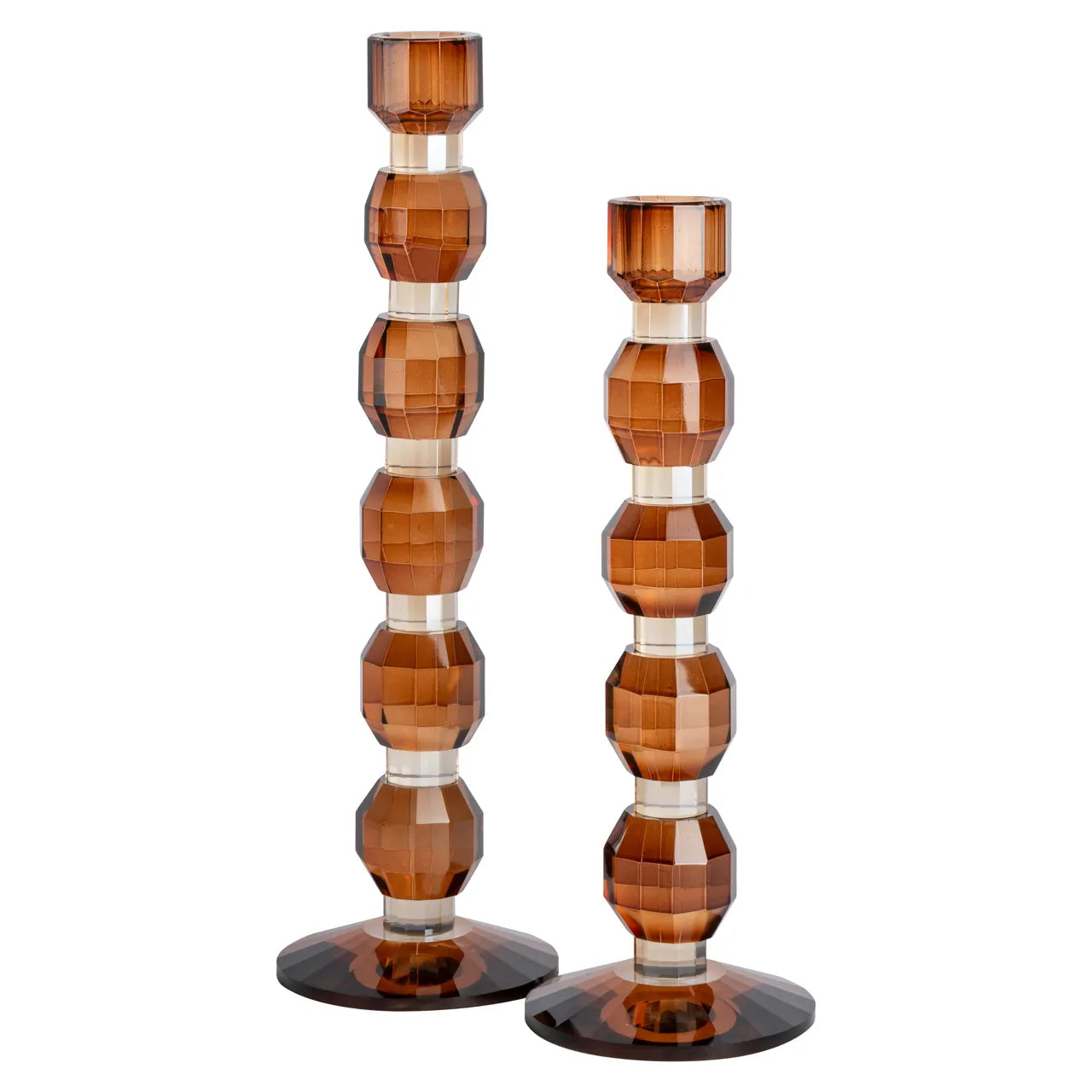 Richmond Interiors Lowan Brown Glass Candle Holder Large