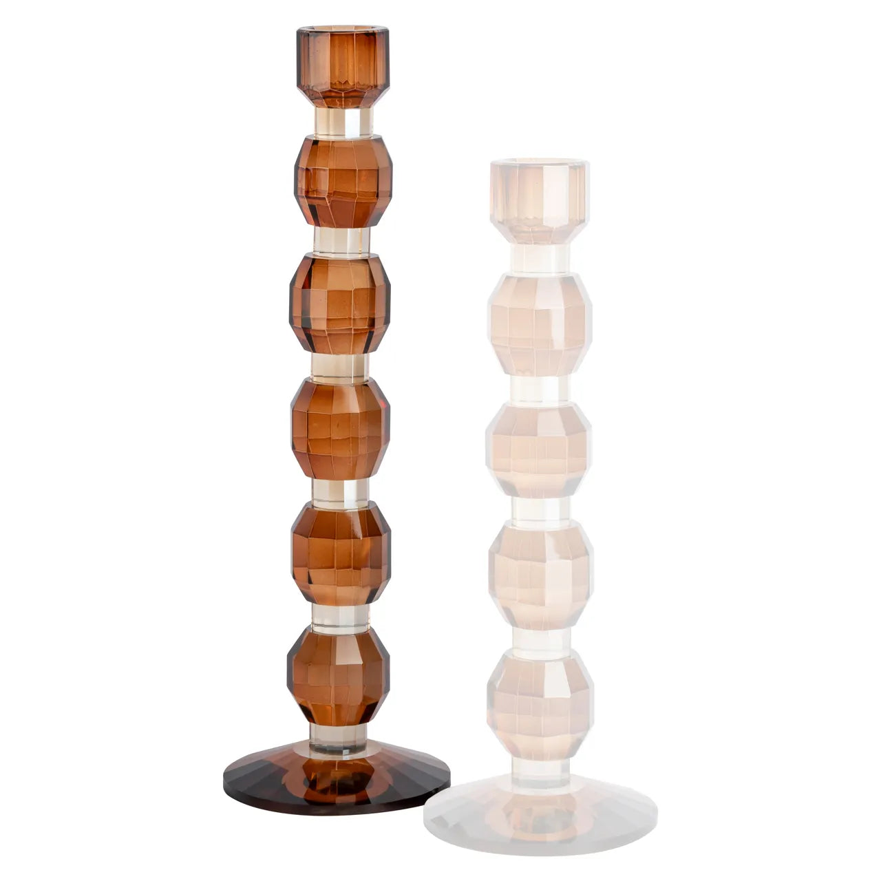 Richmond Interiors Lowan Brown Glass Candle Holder Large