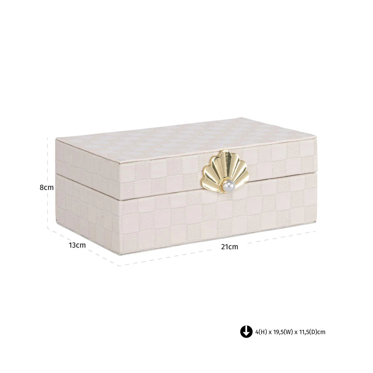 Richmond Interiors Bless Ivory Faux Leather Storage Box Small