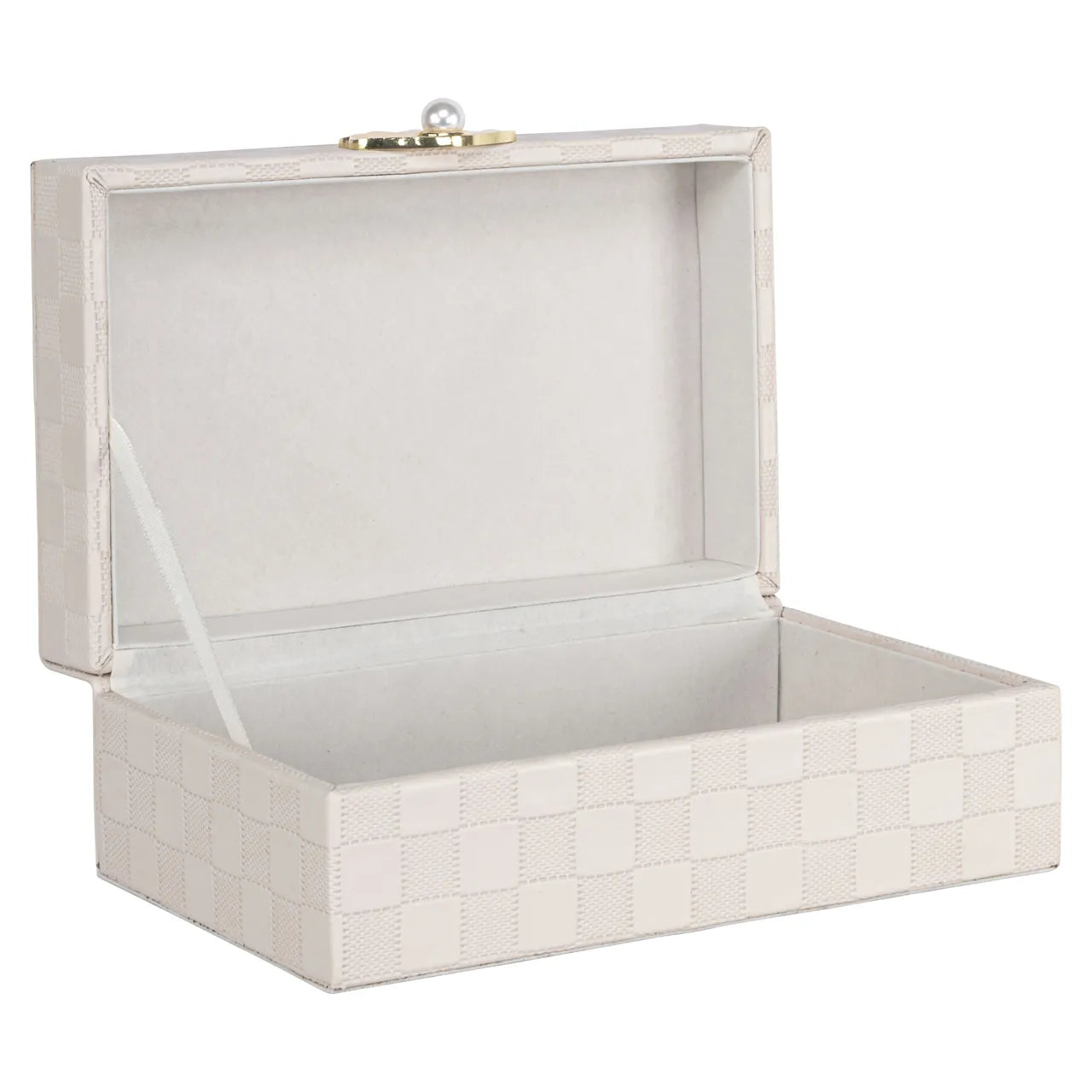 Richmond Interiors Bless Ivory Faux Leather Storage Box Small
