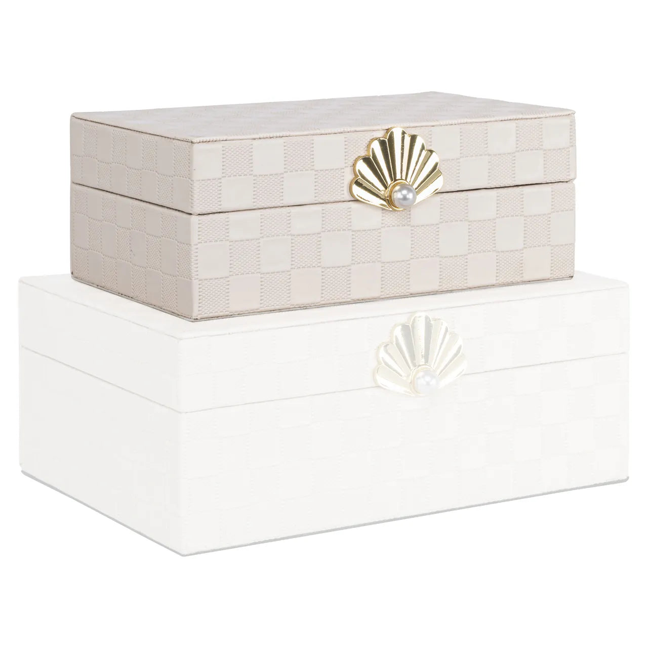 Richmond Interiors Bless Ivory Faux Leather Storage Box Small