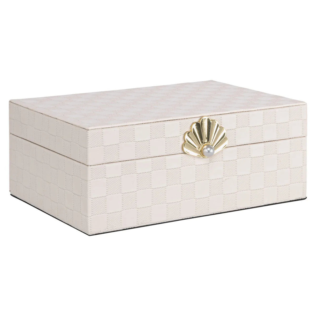 Richmond Interiors Bless Ivory Faux Leather Storage Box Large